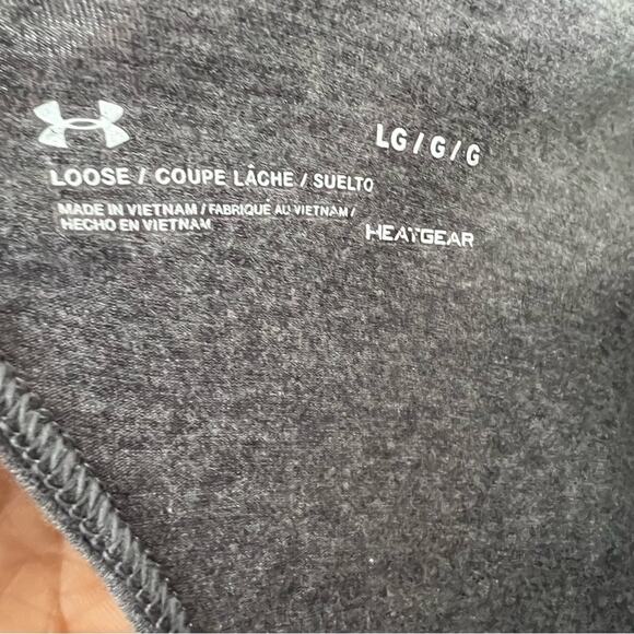 Under Armour Gray Long Sleeve Loose Heatgear Open Back Strappy Stretch Large - Picture 2 of 7